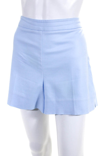 Trina Turk Womens Mid Rise Split Hem Side Zip Dress Shorts Light Blue Size 10