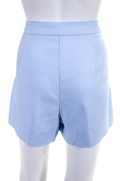 Trina Turk Womens Mid Rise Split Hem Side Zip Dress Shorts Light Blue Size 10