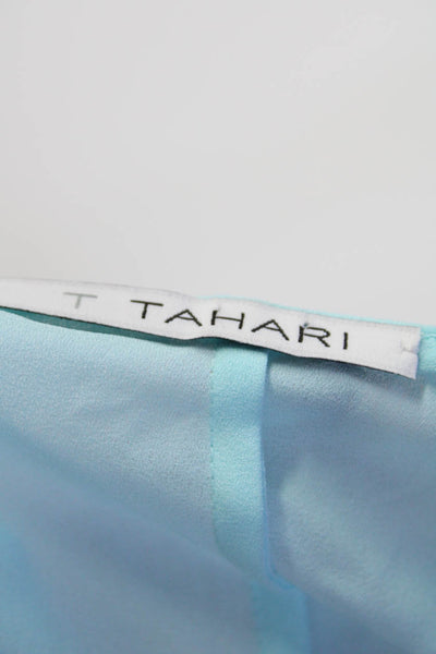 T Tahari Womens Overlay Detail Sleeveless Tank Top Powder Blue Size Small