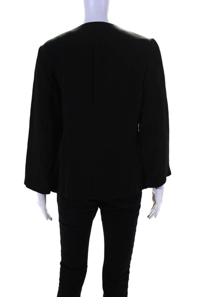 Eileen Fisher Women's Long Sleeves Unlined One Button Blazer Black Size M