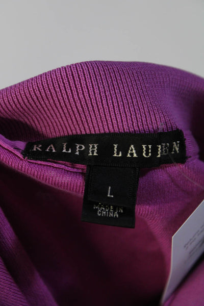 Ralph Lauren Women's Collared Short Sleeves Cotton Polo Shirt Pink Size L
