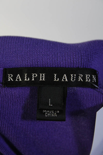 Ralph Lauren Women's Collared Short Sleeves Polo Shirt Purple Size L