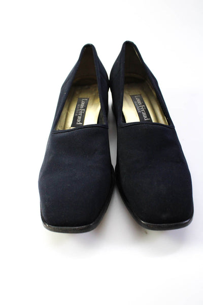 Louis Feraud Womens Square Toe Ponte Slip On Low Heel Pumps Navy Size 9