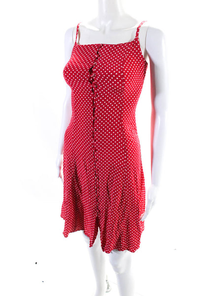 Privacy Please Womens Polka Dot Spaghetti Strap Sheath Dress Red White Size XXS