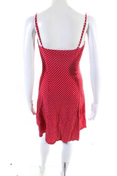 Privacy Please Womens Polka Dot Spaghetti Strap Sheath Dress Red White Size XXS