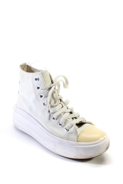 Converse Womens High Top Chunky Platform Canvas Sneakers White Size 7