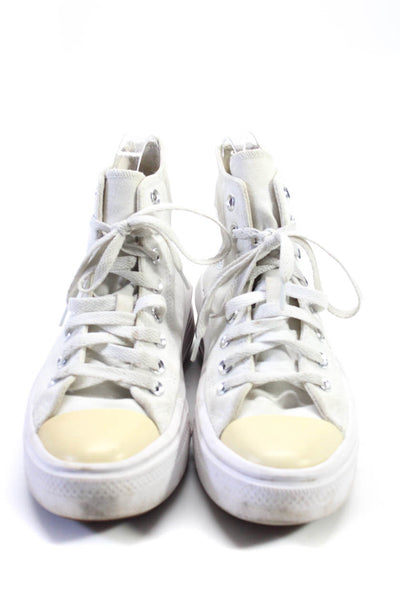 Converse Womens High Top Chunky Platform Canvas Sneakers White Size 7