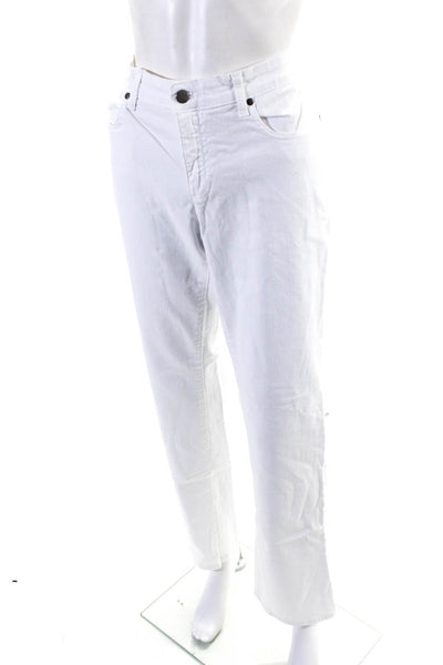 Eileen Fisher Womens Cotton Denim Mid-Rise Straight Leg Jeans White Size 10