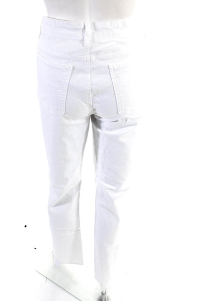 Eileen Fisher Womens Cotton Denim Mid-Rise Straight Leg Jeans White Size 10