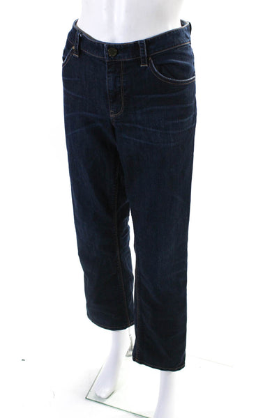 Elie Tahari Womens Cotton Denim Mid Rise Adena Straight Leg Jeans Blue Size 12