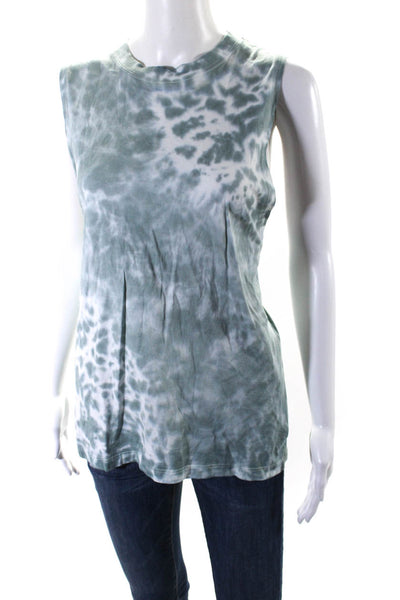 Lululemon Womens Tie Dye Print Round Neck Sleeveless Tank Top Green Size M