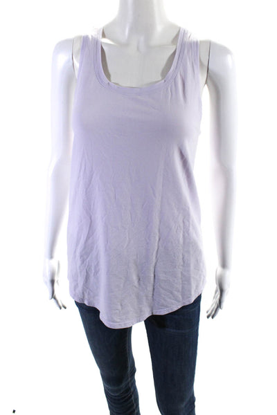 Lululemon Womens Cotton Round Neck Sleeveless Pullover Tank Top Purple Size 10