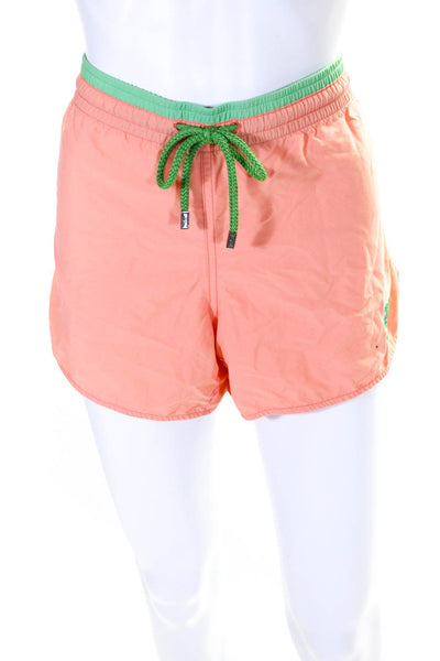 Vilebrequin Womens Turtle Embroidered Drawstring Casual Shorts Orange Size L