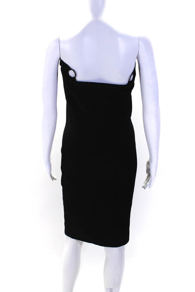 Elie Tahari Womens Knit Halter Sleeveless Bodycon Sheath Dress Black Size Small