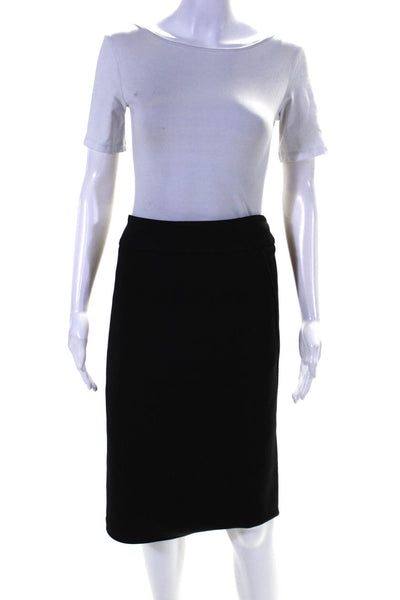 Armani Collezioni Womens Darted Back Zipped Midi Straight Skirt Black Size 12