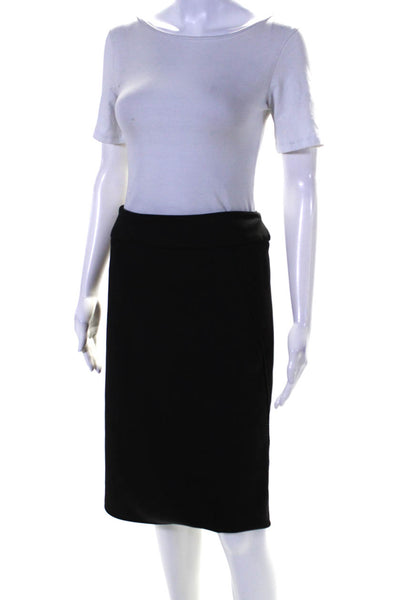 Armani Collezioni Womens Darted Back Zipped Midi Straight Skirt Black Size 12