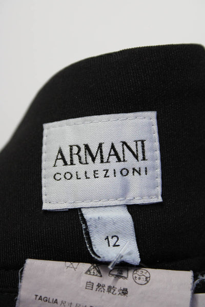 Armani Collezioni Womens Darted Back Zipped Midi Straight Skirt Black Size 12