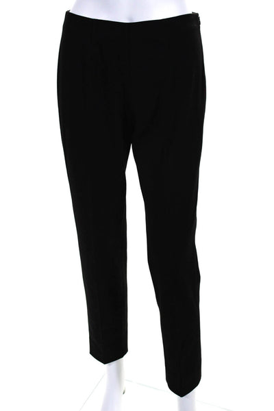 Thalian Petite Womens High Rise Creased Slim Leg Pants Black Size 2 Petite