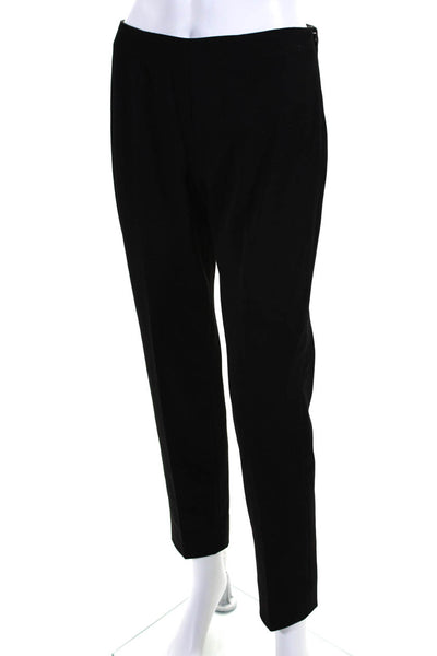 Thalian Petite Womens High Rise Creased Slim Leg Pants Black Size 2 Petite