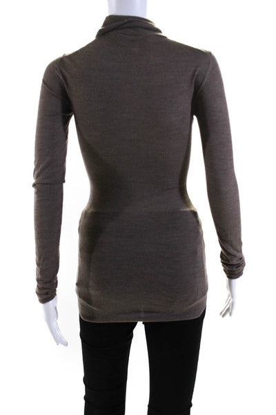 Haider Ackermann Womens Wool Long Sleeve Turtleneck Top Brown Size XS