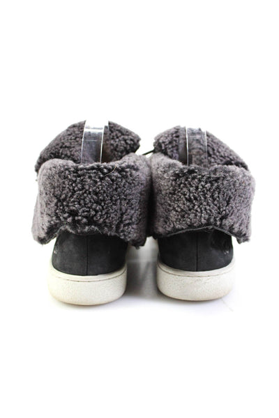 Ugg Womens Charcoal Suede Fuzzy High Top Lace Up Fashion Sneakers Shoes Size 6.5