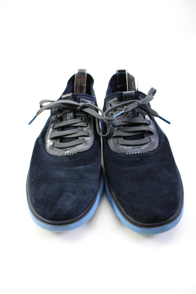 Zero Grand Cole Haan Mens Navy Suede Slip On Athletic Sneakers Shoes Size 8.5