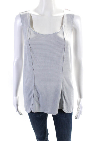 Lululemon Womens Striped Print Cut-Out Sleeveless Athletic Tank Top Gray Size 10