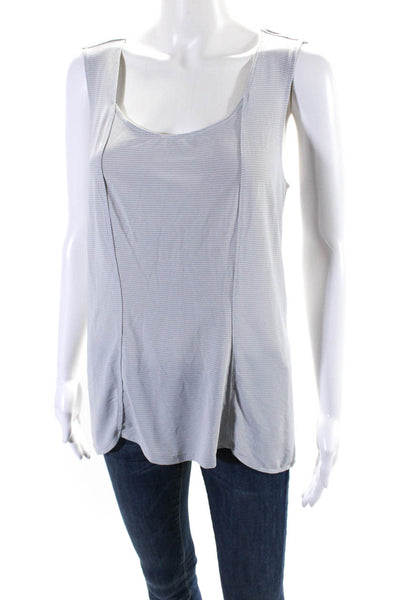 Lululemon Womens Striped Print Cut-Out Sleeveless Athletic Tank Top Gray Size 10