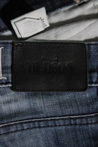 Hudson Mens Cotton Full Buttoned Straight Leg Medium Wash Jeans Blue Size EUR34