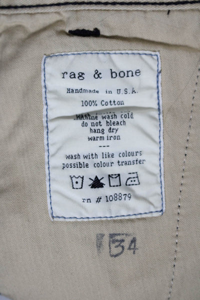 Rag & Bone Mens Buttoned Zipped Straight Leg Casual Pants Gray Size EUR32