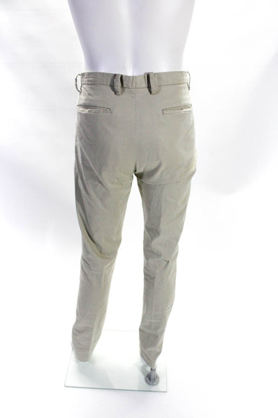 Theory Mens Cotton Hook & Eye Zipped Straight Leg Casual Pants Beige Size EUR34