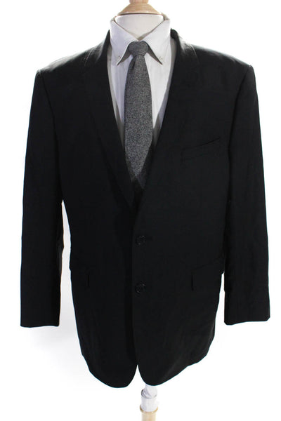 Ted Baker Mens Two Button Skinny Lapel Blazer Jacket Black Wool Size 44