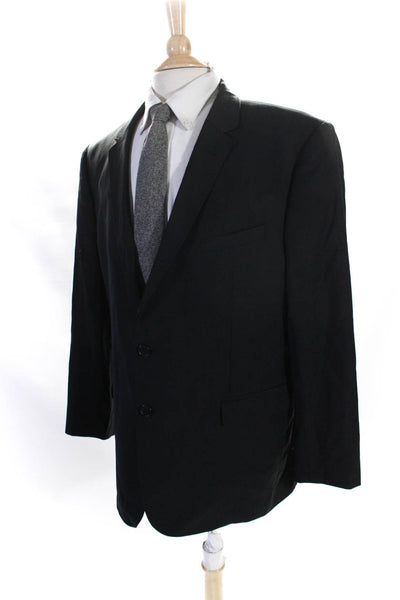 Ted Baker Mens Two Button Skinny Lapel Blazer Jacket Black Wool Size 44