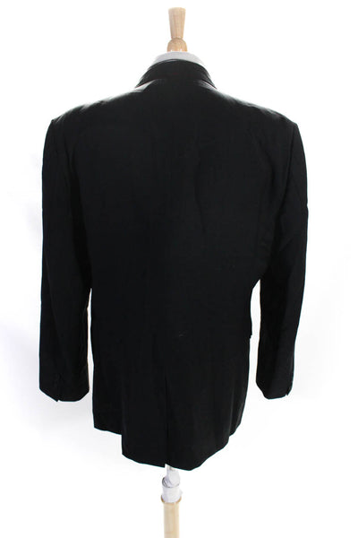 Ted Baker Mens Two Button Skinny Lapel Blazer Jacket Black Wool Size 44