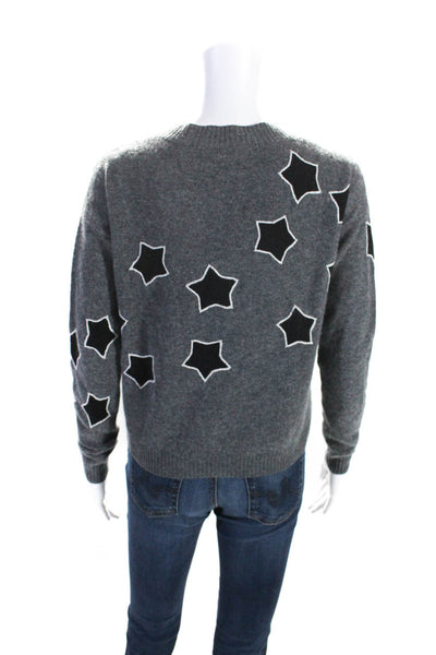 27 Miles Womens Button Front Cashmere Knit Star Cardigan Sweater Gray Size XS