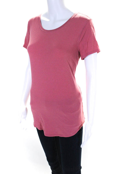 Lululemon Womens Round Neck Short Sleeve Pullover Athletic T-Shirt Pink Size 8