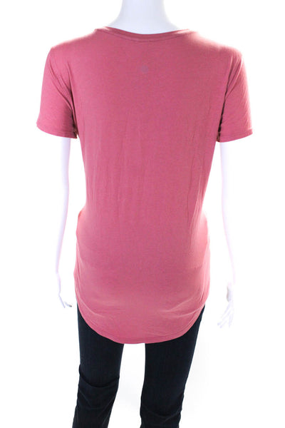 Lululemon Womens Round Neck Short Sleeve Pullover Athletic T-Shirt Pink Size 8