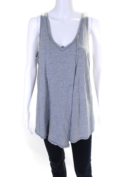 Lululemon Womens V-Neck Front Slit Sleeveless Pullover Tank Top Gray Size M