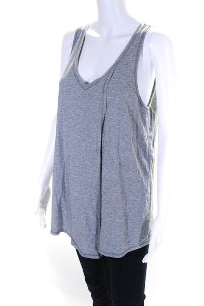 Lululemon Womens V-Neck Front Slit Sleeveless Pullover Tank Top Gray Size M