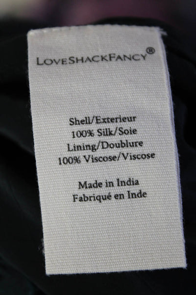 Love Shack Fancy Womens Silk Chiffon Elastic Waist Tiered Skirt Black Size 2