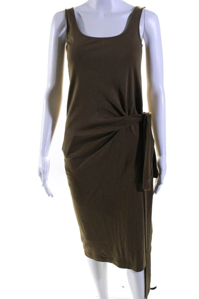 Vince Womens Belted Sleeveless Maxi Dress Stone Brown Size Extra Extra Small