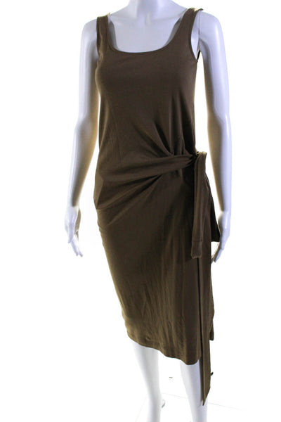 Vince Womens Belted Sleeveless Maxi Dress Stone Brown Size Extra Extra Small