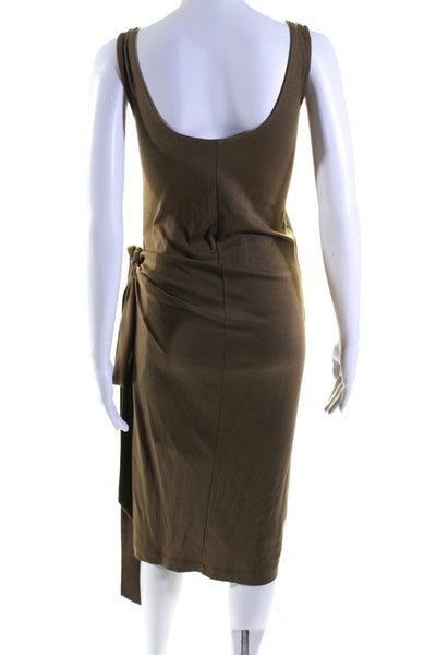 Vince Womens Belted Sleeveless Maxi Dress Stone Brown Size Extra Extra Small