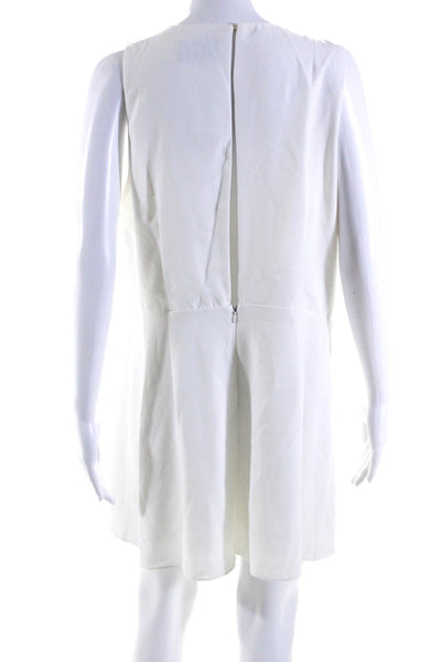 Do+Be Women's Round Neck Sleeveless Pleated Short Romper White Size 1X