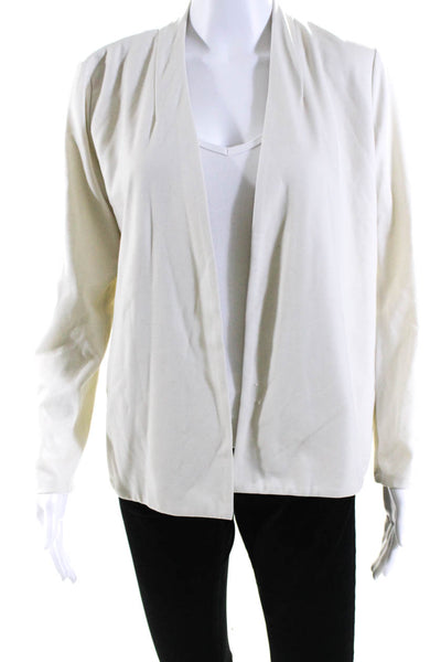 Eileen Fisher  Women's Long Sleeves Open Front Unlined Jacket Beige Size S