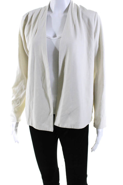 Eileen Fisher  Women's Long Sleeves Open Front Unlined Jacket Beige Size S