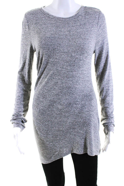 T Alexander Wang Women's Long Sleeves Asymmetric Tunic Blouse Gray Size S