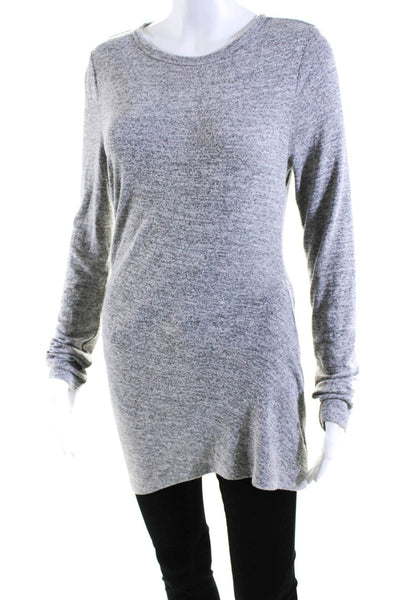 T Alexander Wang Women's Long Sleeves Asymmetric Tunic Blouse Gray Size S