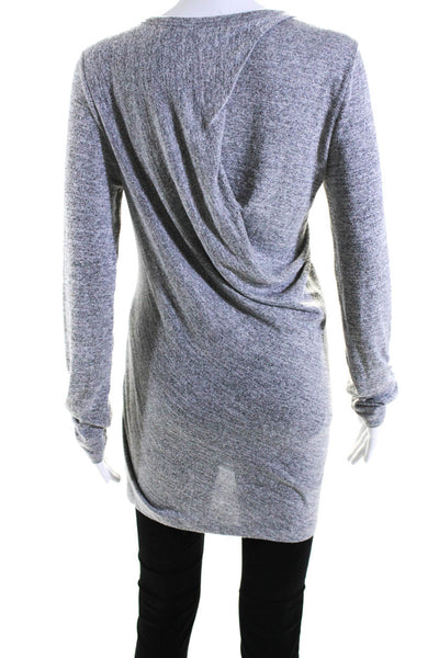 T Alexander Wang Women's Long Sleeves Asymmetric Tunic Blouse Gray Size S