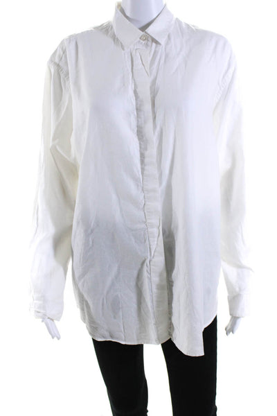 Samsoe & Samsoe Women's Collared Long Sleeves Button Down Shirt White Size S